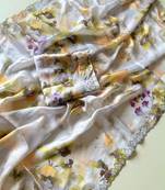 Multicolor satin printed saree with floral print