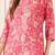 Pink floral printed cotton thread work straight kurta