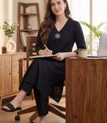 Black women regular liva kurta with trousers