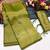 Olive silk blend woven saree with zari work