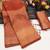 Orange silk blend woven saree with zari work