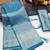 Blue silk blend woven saree with zari work
