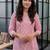 Pink floral printed cotton straight kurta