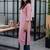 Pink floral printed cotton straight kurta