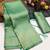 Sea green silk blend woven saree with zari work