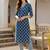Blue women floral printed floral kurta