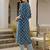 Blue women floral printed floral kurta