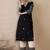 Black women floral embroidered thread work kurta