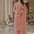Peach color girlie butterfly net ceremonial salwar kameez for glamorous looks