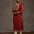 Red women bandhani printed screen print festive straight kurta