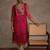 Pink women leheriya printed georgette kurta