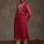 Pink women leheriya printed georgette kurta