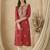 Maroon women floral embroidered thread work kurta