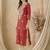 Maroon women floral embroidered thread work kurta