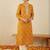 Mustard women bandhani embroidered sequinned kurta