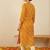 Mustard women bandhani embroidered sequinned kurta