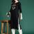 Black women ethnic motifs embroidered thread work kurta
