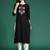 Black women ethnic motifs embroidered thread work kurta
