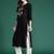 Black women ethnic motifs embroidered thread work kurta