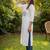 White women floral embroidered thread work kurta