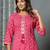 Pink women leheriya printed cotton kurta