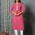 Pink women leheriya printed cotton kurta
