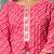 Pink women leheriya printed cotton kurta