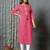 Pink women leheriya printed cotton kurta