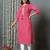 Pink women leheriya printed cotton kurta