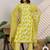 Lime green women floral printed regular pure cotton kurta with trousers & with dupatta