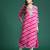 Pink leheriya printed gotta patti detailed embroidered georgette kurta