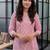 Pink floral printed cotton straight kurta