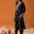 Black ethnic motifs embroidered straight kurta