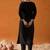 Black ethnic motifs embroidered straight kurta