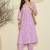 Lavender women floral printed regular pure cotton kurta with trousers
