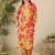 Green women floral printed regular kurta with trousers