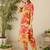Green women floral printed regular kurta with trousers