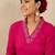 Pink women ethnic motifs embroidered regular sequinned straight kurta with trousers