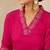 Pink women ethnic motifs embroidered regular sequinned straight kurta with trousers