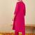 Pink women ethnic motifs embroidered regular sequinned straight kurta with trousers