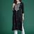 Black floral embroidered kurta