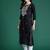 Black floral embroidered kurta