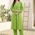Lime green women regular kurta with trousers