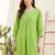 Lime green women regular kurta with trousers