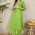 Lime green women regular kurta with trousers