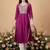 Purple women ethnic motifs embroidered sequinned kurta