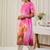 Pink floral printed straight pure cotton kurta