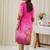 Pink floral printed straight pure cotton kurta