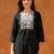 Black women ethnic motifs embroidered thread work kurta