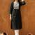 Black women ethnic motifs embroidered thread work kurta